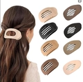 Flat leopard print hair claw clips in various colors including beige and black - 8pcs Set A