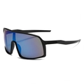 Outdoor cycling sunglasses with blue-purple gradient lenses and matte black frame - Black Frame Blue Lens