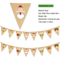 Détails de la bannière de Noël avec motifs Père Noël sur drapeaux en kraft et disposition - Style Éléments Classiques Fond Kraft (HLSDLQ-18-015)