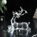 Transparente sitzende Rentier-Weihnachtsdekoration aus Acryl mit Kristall-Eis-Effekt - Medium Sitzendes Rentier