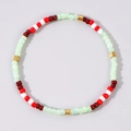 Pulsera de la amistad hecha a mano con cuentas menta, rojas, blancas y detalles dorados - Espaciador Oro Blanco Rojo Verde Menta