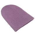 Unisex light purple ribbed knit beanie cap in a minimalist autumn winter style - Purple / One Size(Adjustable)