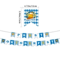 Oktoberfest beer mug bunting with blue diamond pattern and Prost lettering for party decor - PROST Letter Banner