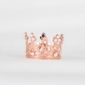 Rose gold round bridal crown with pearls for wedding hairstyle and cake decoration - Alloy / Rose Gold without Rhinestones