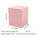 Pink velvet jewelry display pedestal stand for necklace showcase 15.5cm large size - Large Cube Display / Pink