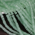 Green glass faux jade bamboo shape beads for handmade DIY bracelets and necklaces - 6x12mm Celadon (1Pc)