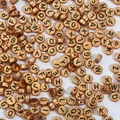 4x7mm flat round acrylic gold alphabet beads with black letters for jewelry making - Antique Red Copper with Black Letters