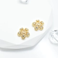 Separadores de flores de trébol chapados en oro 14K para joyería DIY con cristales - 10mm / Estilo Cóncavo
