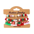 Ensemble de bracelets de Noël en acrylique avec breloques bonhomme de neige et flocon - Style 7