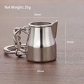 Miniature stainless steel milk pitcher keychain with dimensions 28x26mm and 25g weight - Milk Frothing Pitcher (Silver)