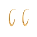 Orecchini a cerchio dorati minimalisti a forma di V in acciaio inossidabile lucido - Oro