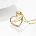 Collier MAMA en forme de cœur doré avec cristaux étincelants et chaîne élégante pour femme - Pendentif Coeur 'mom'-Or