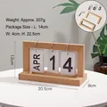 Calendrier à rabat minimaliste en bois avec anneaux métalliques pour bureau et maison - Calendrier à Feuilles Mobiles - Bois Naturel (Détachable)