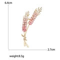 Exquisite goldene Weizenbrosche mit rosa Strasssteinen, Maße 6,4 cm mal 2,7 cm - Rosa Weizenstil (MM-BR-粉色-3629-PK)