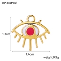 Golden evil eye heart pendant necklace with red enamel and dimension specifications - Red White Evil Eye (BP00049B3)
