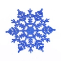 Blauwe glitter sneeuwvlok ornament van 10 cm voor kerstboom decoratie - 10CM (met touw) / Saffierblauw