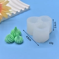 Detailed view of spiral silicone mold showing precise dimensions of 4.8cm length and 2.6cm height - Linear Spiral Style