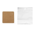 Tarjetas de papel kraft marrón para joyas con bolsa de plástico autocierre - Tarjeta Y Bolsa (H0390) / 50 Piezas / Color Kraft (5x5cm)