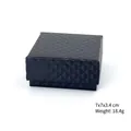 Black square jewelry box with diamond texture, size 7x7x3.4cm, weight 18.4g for men's bracelet - Black Jewelry Box
