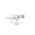 Pendiente de corazón plateado con circón iridiscente y medida de 0,64 cm - Estilo Corazón Irisado (1# Plata)