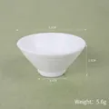 Miniature white ceramic dollhouse bowl with ribbed texture and 5.2cm diameter - 5cm White Udon Bowl (Small)