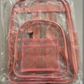 Pink transparent PVC backpack with adjustable shoulder straps in original packaging - Large / Watermelon red