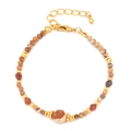 Bracciale boho con perline in toni terra, accenti dorati e pietre naturali - Pietra Naturale (SL-101J-2)