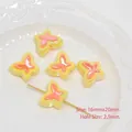 UV plated acrylic bow beads in iridescent yellow and orange gradient for DIY jewelry making - Yellow