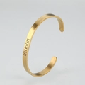 6mm gold-finished C-shaped stainless steel cuff bracelet with Best Bitches engraving - Gold G2858-BEST BITCHES