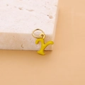 Letter Y alphabet pendant charm in golden finish with yellow enamel for jewelry making - Enamel Letter-Y