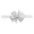 Grey grosgrain ribbon mermaid bow headband for babies with high elasticity band - White Gray Mix