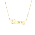 Collier prénom Taureau minimaliste en acier inoxydable plaqué or 18 carats - Taureau