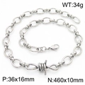 Silver thorn knot chain necklace in retro industrial style with dimensions 460x10mm - Statement Heavy Duty Barbed Wire Choker (KN281887-Z)