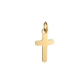 Colgante de cruz de acero inoxidable dorado pulido para joyería DIY en fondo blanco - Dorado