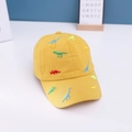 Berretto da baseball giallo in cotone per bambini con ricami di dinosauri colorati - Taglia Regolabile (Bambino) / Giallo
