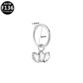 F136 titanium hinged ring with three marquise zircon leaf dangles for ear or nose piercing - ASTM F136 Titanium / Silver Marquise Pendant 1.0x8mm
