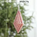 Ornamento natalizio a diamante con glitter rosa per albero altezza 12,5 cm larghezza 7 cm - Ciondolo a Rombo Rosa / Pezzo