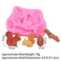 Rosa Silikonform mit Eichhörnchen- und Zapfenmotiven für Wald-Kuchendekoration - Nr. 1 / Rosa