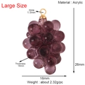 Macro detail of a purple acrylic grape charm showing dimensions and 1.5mm hole size - Purple Grape (Large)