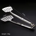 304 stainless steel spatula tongs with dual slotted heads for frying fish and steak, 27.9cm - 201 Fried Fish Tong