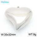 Colgante de corazón hueco pulido de acero de titanio plateado, mide 35x32mm y 9g - Colgante de Corazón Hueco Color Acero (KLJ9193-Z)
