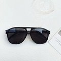 Lunettes de soleil aviateur noires classiques avec monture à double pont - Noir et Gris