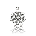 Silver zinc alloy snowflake charm pendant with bail for DIY jewelry and Christmas decor - Snowflake Type J