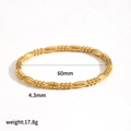 Detail view of bamboo texture steel bracelet with 60mm diameter and 4.3mm width - Bright Polished Bamboo Texture Style (TB7184)