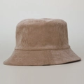 Sombrero de pescador clásico de pana caqui claro con ala ancha y diseño retro - M (56-58cm) / Caqui