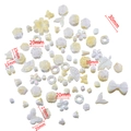 Iridescent white acrylic butterfly and flower DIY beads for jewelry making - Approx. 100g/Pack / Mabe Iridescent Yellow