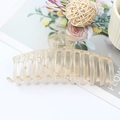 Oversized vintage translucent beige hair claw clip for elegant updo styles - Jelly Beige