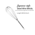 30cm mini stainless steel whisk with spring handle for baking egg mixing and whisking - 30cm (12 inch)