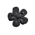 Large matte black flower hair claw clip with minimalist design and textured finish - 7cm Hollow Flower Claw / Black