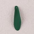 Dark green matte acrylic petal charm with drop shape and top hole for earrings - 10Pcs Long Style / Dark Green